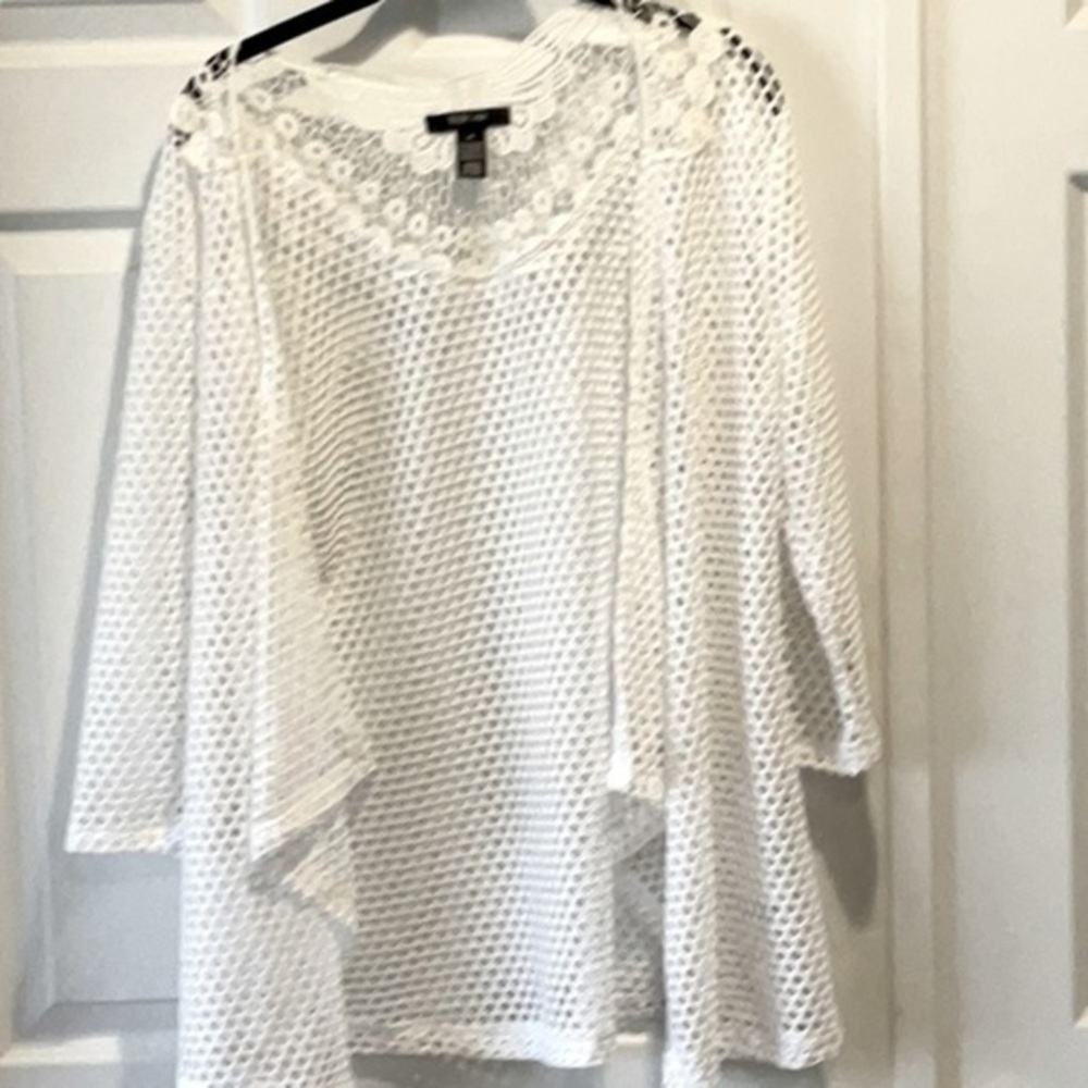 *Style & Co White Lace Knit Women's Top
